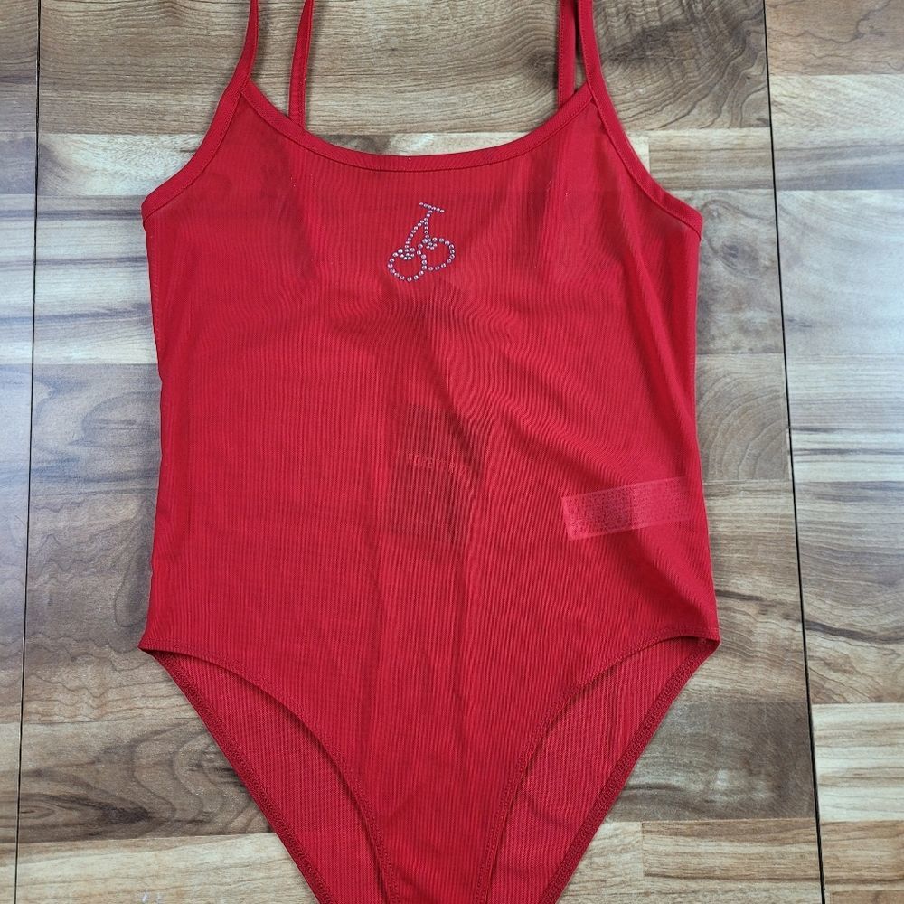COPY - Womens Sheer Red Cherries Bodysuit Size Medium. My daughter forgot to re…